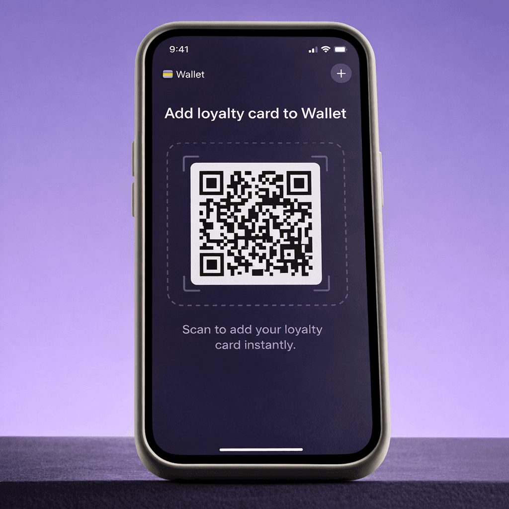 Customer scanning QR code