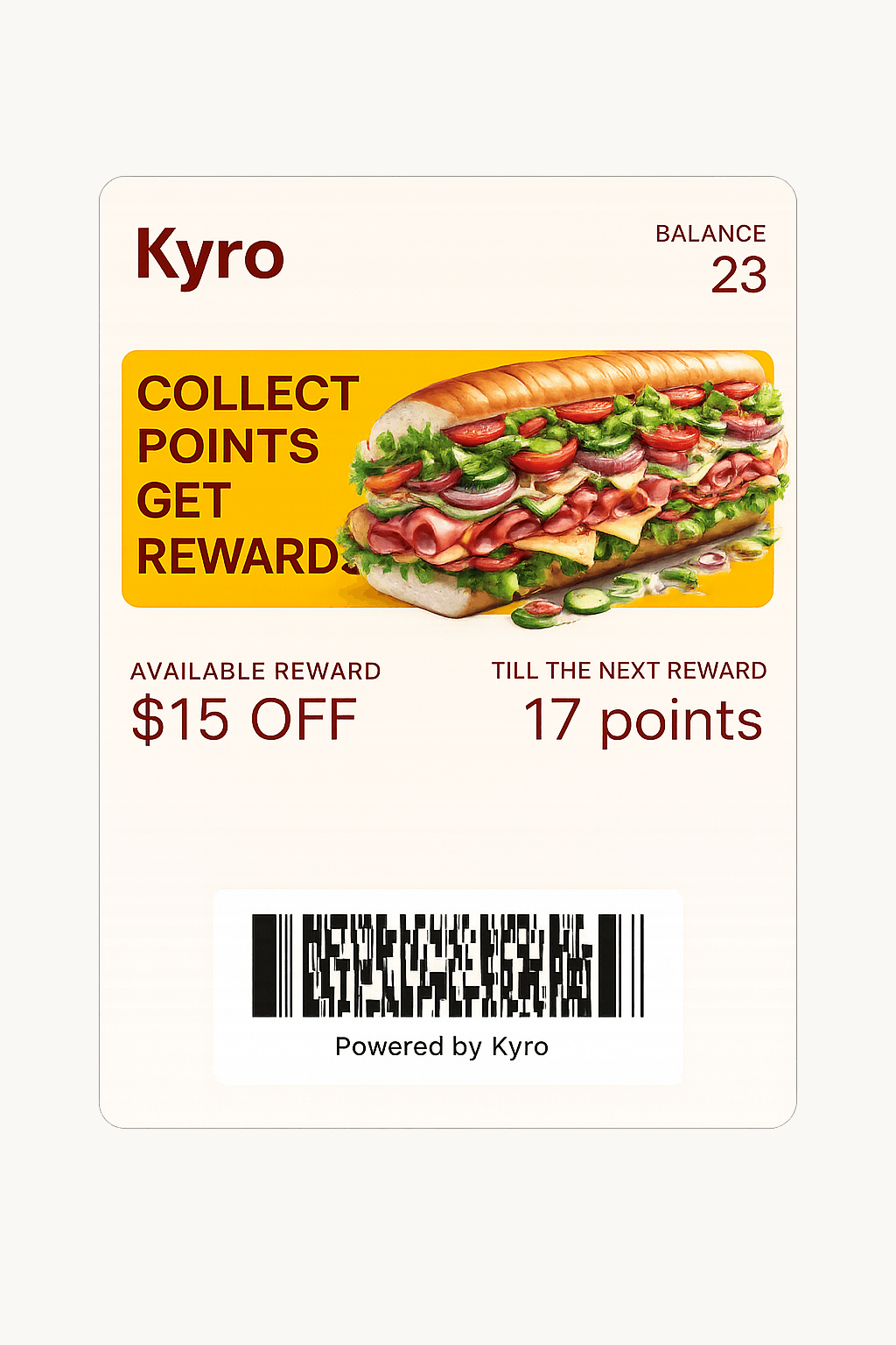 Points card in Apple Wallet